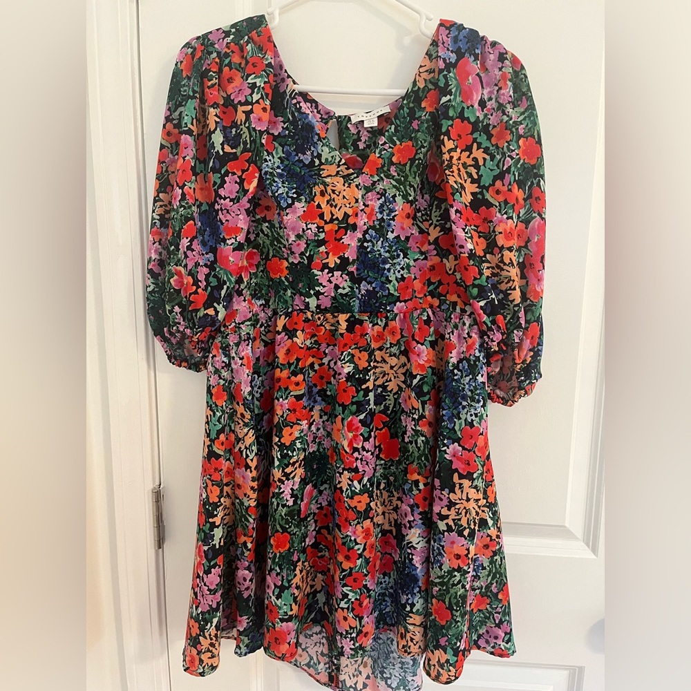 Topshop Mini Multi Floral Dress